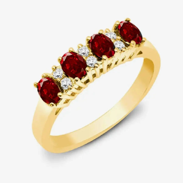 9ct Yellow Gold Diamond And Ruby Ring HEERA DIAMONDS