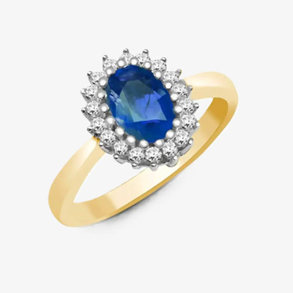 9ct Yellow Gold Diamond And Sapphire Ring HEERA DIAMONDS