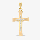 9ct Yellow Gold Diamond Cross HEERA DIAMONDS