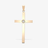 9ct Yellow Gold Diamond Cross HEERA DIAMONDS