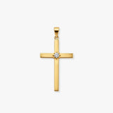 9ct Yellow Gold Natural Diamond Cross