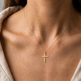 9ct Yellow Gold Natural Diamond Cross