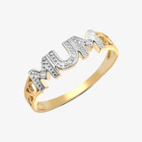 9ct Yellow Gold Natural Diamond 'Mum' Ring