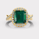 "Aarti" 2.40 Carat Cushion Cut Gem Lab Grown Diamond Halo Pave Engagement Ring