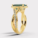 "Aarti" 2.40 Carat Cushion Cut Gem Lab Grown Diamond Halo Pave Engagement Ring