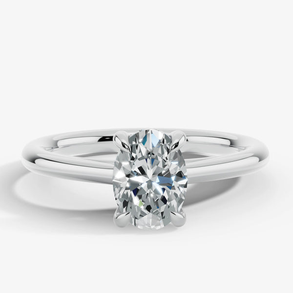 "Addison" Hidden Under Halo 2.50 Carat Oval Cut Diamond Yellow Gold Engagement Ring UHOC06 HEERA DIAMONDS