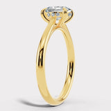 "Addison" Hidden Under Halo 2.50 Carat Oval Cut Diamond Yellow Gold Engagement Ring UHOC06 HEERA DIAMONDS