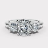 "Adelaide" Three Stone Oval and Round Brilliant Trilogy Diamond Engagement Ring 3SOC07