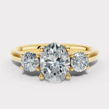 "Adelaide" Three Stone Oval and Round Brilliant Trilogy Diamond Engagement Ring 3SOC07