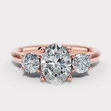 "Adelaide" Three Stone Oval and Round Brilliant Trilogy Diamond Engagement Ring 3SOC07