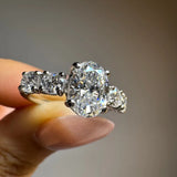 "Albion" 2 Carat Oval Cut Diamond Shoulder Engagement Ring