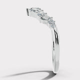 "Alice" Petals Pear, Marquise and Round 0.90ct Diamonds Shaped Eternity Band ET18