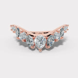 "Alice" Petals Pear, Marquise and Round 0.90ct Diamonds Shaped Eternity Band ET18