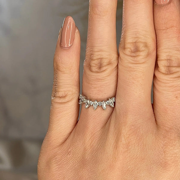 "Alora" Marquise and Round Brilliant Cut Diamond Shaped Eternity Ring ET32 - HEERA DIAMONDS