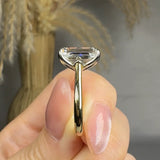 "Alric" 4.01 Carat Emerald Cut Solitaire Lab Grown Diamond Engagement Ring HLR491