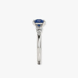 "Althea" 2.3 Carat Blue Sapphire Oval Cut Natural Diamond Shoulder Engagement Ring HR1738