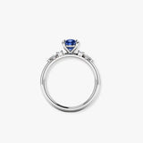 "Althea" 2.3 Carat Blue Sapphire Oval Cut Natural Diamond Shoulder Engagement Ring HR1738