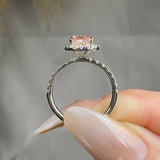 "Altheris" Pink 2 Carat Elongated Cushion Cut Lab Grown Diamond Shoulder Engagement Ring HLM428 HEERA DIAMONDS