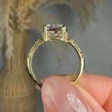 "Alven" 3.03 Carat Cushion Cut Lab Grown Diamond Shoulder Engagement Ring HLR452