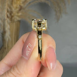 "Alven" 3.03 Carat Cushion Cut Lab Grown Diamond Shoulder Engagement Ring HLR452