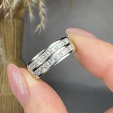 "Alvexi" 1.48 Carat Princess Cut Natural Diamond Half Eternity Ring MDR4574