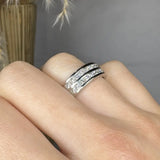 "Alvexi" 1.48 Carat Princess Cut Natural Diamond Half Eternity Ring MDR4574
