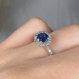 "Alvion" Blue Sapphire 0.53 Carat Round Cut Diamond Shoulder Engagement Ring HR681 HEERA DIAMONDS