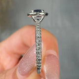 "Alvion" Blue Sapphire 0.53 Carat Round Cut Diamond Shoulder Engagement Ring HR681 HEERA DIAMONDS