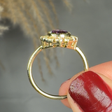 "Alvoriae" Amethyst 1.5 Carat Oval Cut Lab Grown Diamond Engagement Ring HLR1952 HEERA DIAMONDS