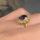 "Alvoriae" Amethyst 1.50 Carat Oval Cut Lab Grown Diamond Engagement Ring HLR1952 HEERA DIAMONDS