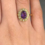 "Alvoriae" Amethyst 1.50 Carat Oval Cut Lab Grown Diamond Engagement Ring HLR1952 HEERA DIAMONDS
