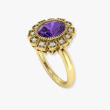 "Alvoriae" Amethyst 1.50 Carat Oval Cut Lab Grown Diamond Engagement Ring HLR1952