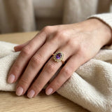 "Alvoriae" Amethyst 1.50 Carat Oval Cut Lab Grown Diamond Engagement Ring HLR1952