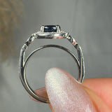 "Alzora" Blue Sapphire 1.94 Carat Oval Cut Natural Diamond Shoulder Engagement Ring HR1319 HEERA DIAMONDS