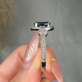 "Alzora" Blue Sapphire 1.94 Carat Oval Cut Natural Diamond Shoulder Engagement Ring HR1319 HEERA DIAMONDS