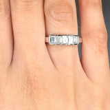"Amelisse" 1.07 Carat Emerald Cut Natural Diamond Half Eternity Ring MDR3825