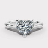 "Amora" 3.28 Carat Solitaire Heart Shape Cut Diamond Engagement Ring