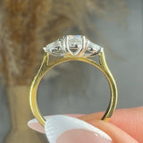 "Amorae" 0.76 Carat Round Cut Natural Diamond Trilogy Engagement Ring MDR4169