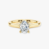"Anastasia" Gold 2.25 Carat Oval Cut Hidden Under Halo Secret Gemstone Diamond Engagement Ring