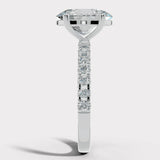 "Angy" 3 Carat Oval Cut Diamond Pave Set Diamond Shoulders Engagement Ring HEERA DIAMONDS