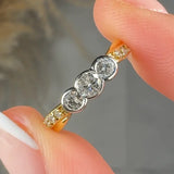 "Aravelle" 0.43 Carat Round Cut Natural Diamond Trilogy Shoulder Engagement Ring MDR1595