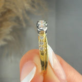 "Aravelle" 0.43 Carat Round Cut Natural Diamond Trilogy Shoulder Engagement Ring MDR1595