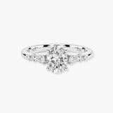 "Arianna" 2 Carat Oval Cut Diamond Shoulders Engagement Ring