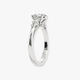 "Arianna" 2 Carat Oval Cut Diamond Shoulders Engagement Ring