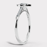 "Arlet" 1 Carat Halo Pear Cut Diamond Shoulder Engagement Ring HAPS06 HEERA DIAMONDS