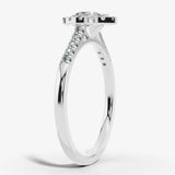 "Arlet" Halo Pear Cut Diamond Shoulder Engagement Ring HAPS06 HEERA DIAMONDS