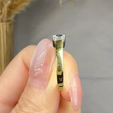"Armonelle" 0.53 Carat Emerald Cut Natural Diamond Trilogy Engagement Ring MSR652