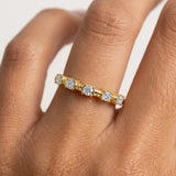 "Arria" Raised Round Brilliant 0.55ct Diamond Half Eternity Ring ET17