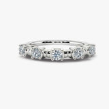 "Arria" Raised Round Brilliant 0.55ct Diamond Half Eternity Ring ET17