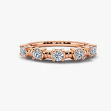 "Arria" Raised Round Brilliant 0.55ct Diamond Half Eternity Ring ET17
